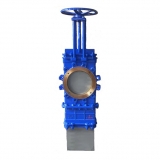 Knife gate valve with through gate